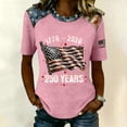 thumbnail image 2 of Youpwaven Women's 250th Anniversary USA 1776-2026 T-Shirt, Patriotic Waving Flag Graphic Top, 250 Years Celebration Independence Day Crew Neck Tee, 2 of 5