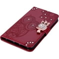 thumbnail image 6 of for Samsung Galaxy A05S Wallet Case for Women, Glitter Bling Diamond PU Leather Folio Cover with Card Slot & Wrist Strap Phone Case for Samsung Galaxy A05S Owl Red, 6 of 18
