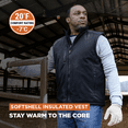 thumbnail image 2 of RefrigiWear Men's Softshell Vest - Cold Weather, Wind/Water Repellent for Work & Outdoors, 2 of 6