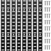 8 Pcs 36 Inch Black Shelf Track Adjustable Shelf Track System Metal Pilaster Strip Shelf Standards Brackets for Storage Closet Wall Shelf Organization