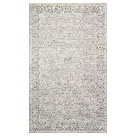 Harlow Hill Villa 2' x 3' Beige/Blue Bordered Performance Indoor Area Rug