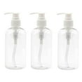 thumbnail image 2 of Multi-Purpose Liquid Dispenser Set - Thick Wall Empty Pump Bottles for Bathroom & Travel, Smooth Press 10oz Containers 3 Pack, Clear), 2 of 6