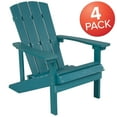 thumbnail image 3 of Flash Furniture Set of 4 Charlestown All-Weather Poly Resin Wood Adirondack Chairs in Sea Foam, 3 of 13