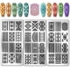 thumbnail image 1 of Juego de 3 placas de estampado para uñas con textura geométrica, 36 diseños, plantillas para uñas con motivos aztecas y tribales persas., 1 of 7