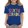 thumbnail image 3 of UACY Girls Sixth Grade Back to School T Shirt Short Sleeve Crew Neck Cotton Casual Summer Graphic Tee (Blue, 12-13 Years), 3 of 6