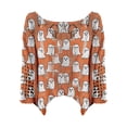 thumbnail image 4 of YVNAURA Halloween Pullover Sweater for Women Knitted Pumpkin Graphic Crewneck Cozy Warm Casual Fall Winter Spooky Season Daily Outfit Top 1 Pack, Brick Red,L, 4 of 4