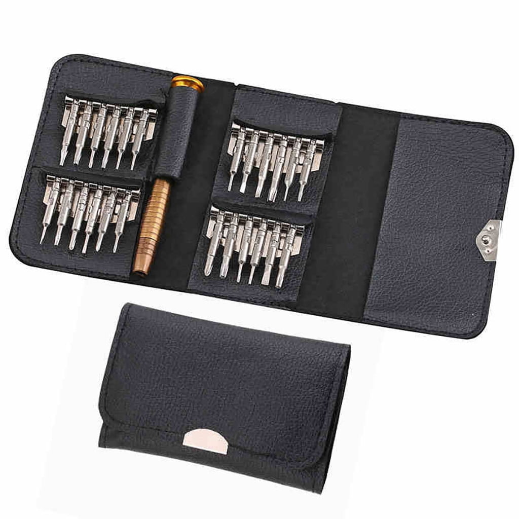 Cadorn 25 - in - 1 Multi - functional Leather Case Manual Screwdriver Set - Non - Magnetic Clamping Bits