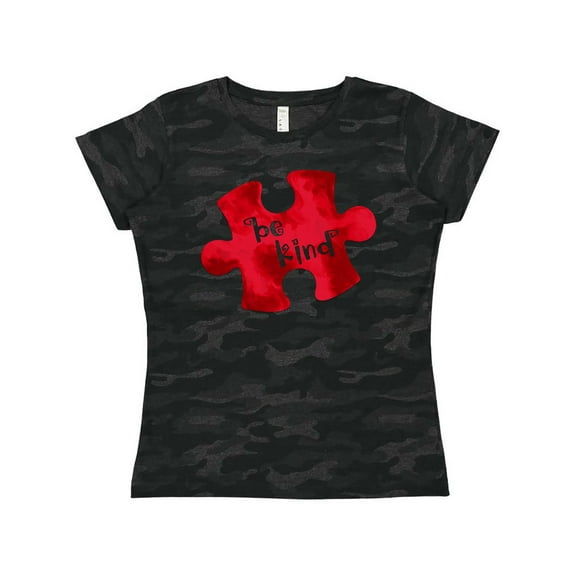 Inktastic Autism Awareness Be Kind Red Puzzle Piece Women's T-Shirt