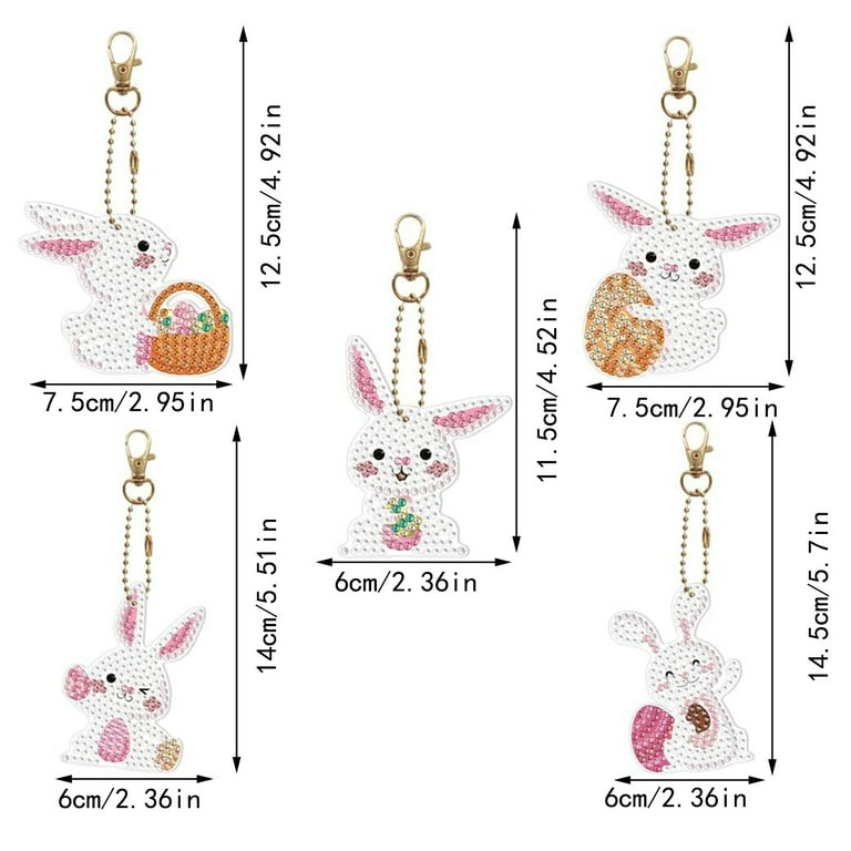 DIY Painting Easter Decoration Keyring DIY Cute Easter Rabbits Key