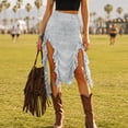 thumbnail image 6 of Skirts for Women Skirt Summer Lace Solid Color Fashion Music Festival Bodycon Midi Skirt for Everyday and Travel Grey L, 6 of 8