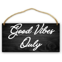 Cskhip Good Vibes Only Board Hanging Door Sign Sign Front Porch Wall Plaque House Sign Gardenyard Home Farmhouse Decor Hanging 8x12 Inch
