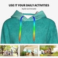thumbnail image 4 of Kdxio Teal Turquoise1 Print Womens Oversized Hoodies Sweatshirts Hooded Pullover Tops Sweaters Casual-Small, 4 of 7
