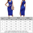 thumbnail image 2 of Vestido A Media Pierna Vestidos de playa para mujer Vestidos casuales con cuello en V ahuecados para cóctel (Azul L) Cgtredaw Para estrenar, 2 of 5