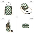 thumbnail image 3 of FORMRS Crossbody Bag for Women Quilted Travel Shoulder Cell Phone Purse with Chain Strap Handbag, Green and White Plaid Pattern, 3 of 7