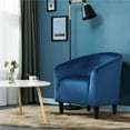 thumbnail image 4 of Yaheetech Velvet Upholstered Accent Chair for Livingroom,Pagoda Blue, 4 of 11