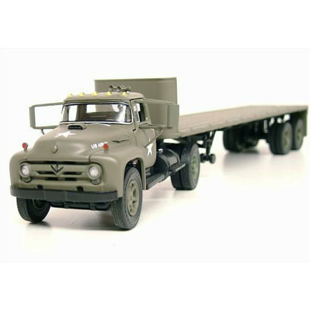 Ford F-800 Flatbed Trailer U.S. Army Diecast Model 1/50 by First