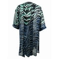 thumbnail image 3 of Alfani Womens Printed Kimono Top Blouse, Blue, S/M, 3 of 4