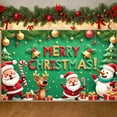 thumbnail image 3 of Colorful Christmas Banner Festive Xmas Display Golden Bells Snowman Holiday Backdrop for Home Party Christmas Celebration Photo Backdrop, 3 of 9