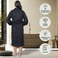 thumbnail image 3 of GOLD TEXTILES Premium Terry Cloth Robes for Women Lightweight Long Bathrobe, Adjustable Towel Robe Belt with Collar Large Long Black Pack of 6, 3 of 6