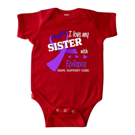 

Inktastic I Love my Sister with Epilepsy Hope Support Cure Gift Baby Boy or Baby Girl Bodysuit
