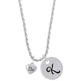 thumbnail image 1 of Delight Jewelry Silvertone Mini 3-D ''Big Sister'' Heart Silvertone Script Initial Disc - K - Charm Necklace, 20"+3", 1 of 4