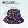 thumbnail image 3 of Yiaed Skull rainbow color mushroom Print Reflective Stripe Bucket Hat Unisex Funny Outdoor Fisherman Cap Beach Sun Hat, 3 of 5