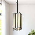 thumbnail image 3 of LNC Samay Matte Black Mini Pendant with Clear Tiffany Glass Cylinder, Kitchen Island Light, 3 of 12
