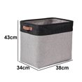 thumbnail image 2 of Caja de almacenamiento de lino de color sólido-cesta de almacenamiento de ropa sucia, 2 of 5