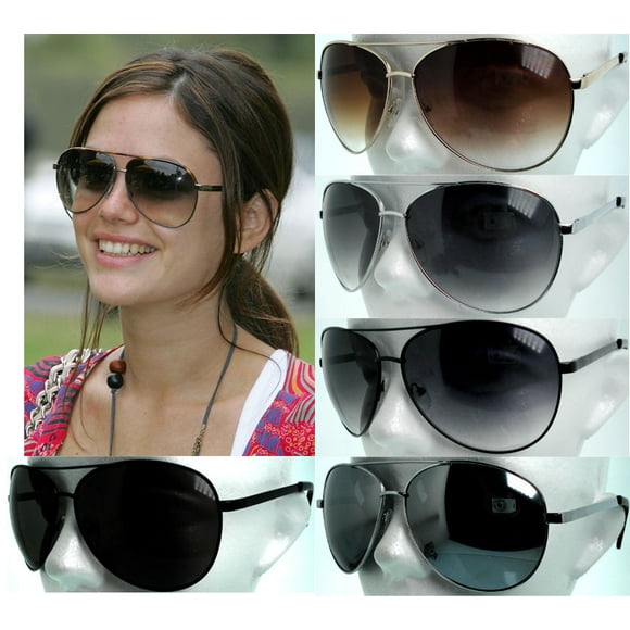 grinderPUNCH Big Oversized Frame Pilot Aviator Adult Sunglasses for Men Women, Gold