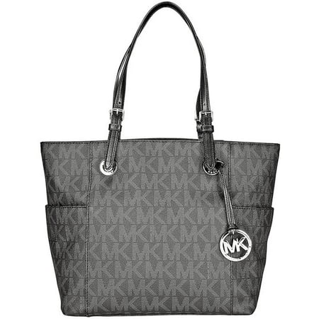 Michael Kors Jet Set Signature Pvc Logo Tote Black 30f2sttt4b Jet Set Signature Pvc Logo Tote Black 30f2sttt4b 001