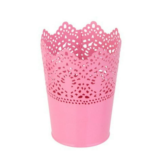 Phenofice 1Pack Pink Plastic Flower Pot Planter for Decor 11.8X3.9X3.9in