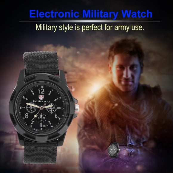 Reloj de Pulsera electrónico Digital Reloj Militar Males Banda de Nylon Duradera Deporte Relojes de Pulsera de Moda Cool Sport(24 * 6 * 1cm-Black) Ecomeon no