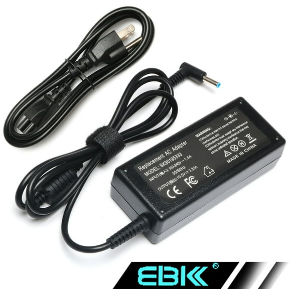 EBK 19.5V 3.33A 65W AC Adapter charger for HP 15-f009wm 15-f039wm 15-f023wm 15-f162dx 15-r029wm 15-d035dx Pavilion 14-N 15-N 17-E;15-n020us Chromebook 14-Q Series 14-Q010NR,P/N: 710412-001 PPP009C