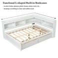 thumbnail image 6 of Bellemave Full Size Platform Bed with L-shaped Bookcases and Drawers Full Storage Platform Bed Frame with Built-in Shelves for Teens, No Box Spring Needed, White, 6 of 11