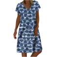 thumbnail image 2 of CENGNIAN Womens Plus Size Sun Dress on Casual Loose Summer Printed Short Sleeve Dress Beach Sundress Dresses, 2 of 5