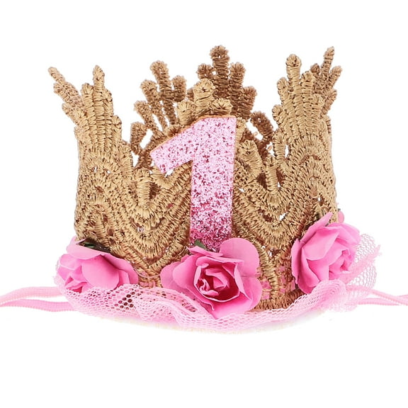 OGITUDE Felt 1st Birthday Crown Hat 1st Birthday Headdress Crown Hat Photo Prop