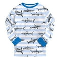 thumbnail image 5 of KPOPLK Little Boys Pajamas Set 2T 3T 4T 5T 6T 7T 8T Boys Cartoon Print Long Sleeve Sleepwear Fall Winter Loungewear Clothes Blue Size 6-7 Years, 5 of 9