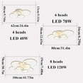 thumbnail image 4 of LED Dimmable Ceiling Light Modern Ring Circle Flush Mount Ceiling Lamp Acrylic Lampshade Chandelier Bedroom Kitchen Living Room Interior Decorative Lighting Fixture,8 rings/41.73×30.7×7.5in/120w, 4 of 6