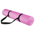 thumbnail image 1 of Fitvids 1/4-Inch High Density Thick Non Slip Workout Yoga Mat with Carry Strap, Pink, 1 of 4
