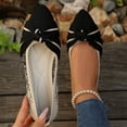 thumbnail image 4 of Women’s Wide Fit Breathable Knit Flats Slip On Shoes, Comfortable Low Heel Bow Detail Work Shoes, Lightweight Stretchy Loafers for Office Casual Daily Wear, 4 of 8