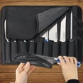 thumbnail image 2 of MDHAND Kitchen Chef Knife Set, 8-Piece Japanese Knife Set with Blue Resin Handle and Laser Damascus Pattern, 2 of 16