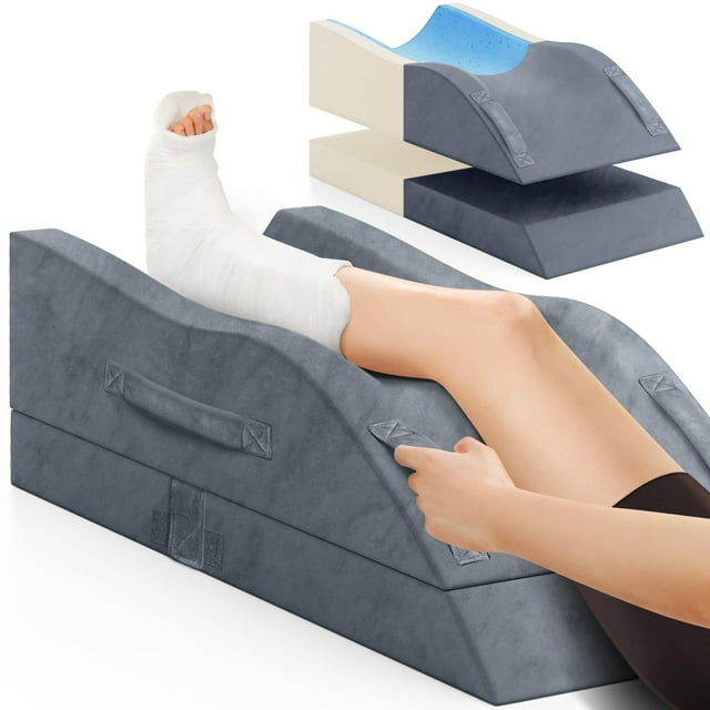 Almohadas TranquilRelax Wedge para elevar las piernas, espuma viscoelástica, color gris