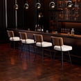 thumbnail image 4 of Betisef Set of 1 Counter Height Swivel Bar Stools with Back, PU Leather Upholstered Kitchen Island Stools, Thick Cushion Seat, 360° Swivel, 350 lbs Capacity for Dining Room, Beige, 4 of 11