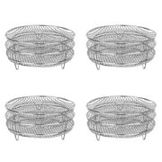 4X Air Fryer Three Stackable Dehydrator Racks for Gowise Stainless Steel Air Fryer Rack Fit All 4.2-5.8QT
