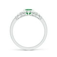 thumbnail image 2 of Angara Natural 0.66 Ct. Emerald with Diamond Vintage Inspired Ring in 14K White Gold for Women (Ring Size: 12), 2 of 9