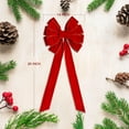 thumbnail image 2 of 1 PCS Large Christmas Bow - 26" Christmas Valentine's Day Golden Edged Red Velvet Wreath Bow Thanksgiving Christmas Tree Topper Garland Ornament Bow for Christmas Home Wreath Tree Decoration, 2 of 5