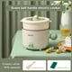 thumbnail image 5 of Cateissary Olla eléctrica antiadherente para hervir, olla de enjuague portátil para el hogar, dormitorio, comedor, Bar, utensilios de cocina Electrodomésticos Rejilla de vapor verde, 5 of 6