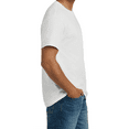 thumbnail image 5 of Hanes Men Beefy-T Crew Neck T-Shirt, Comfortable Short Sleeve Classic Fit Tee, White, S, 5 of 6