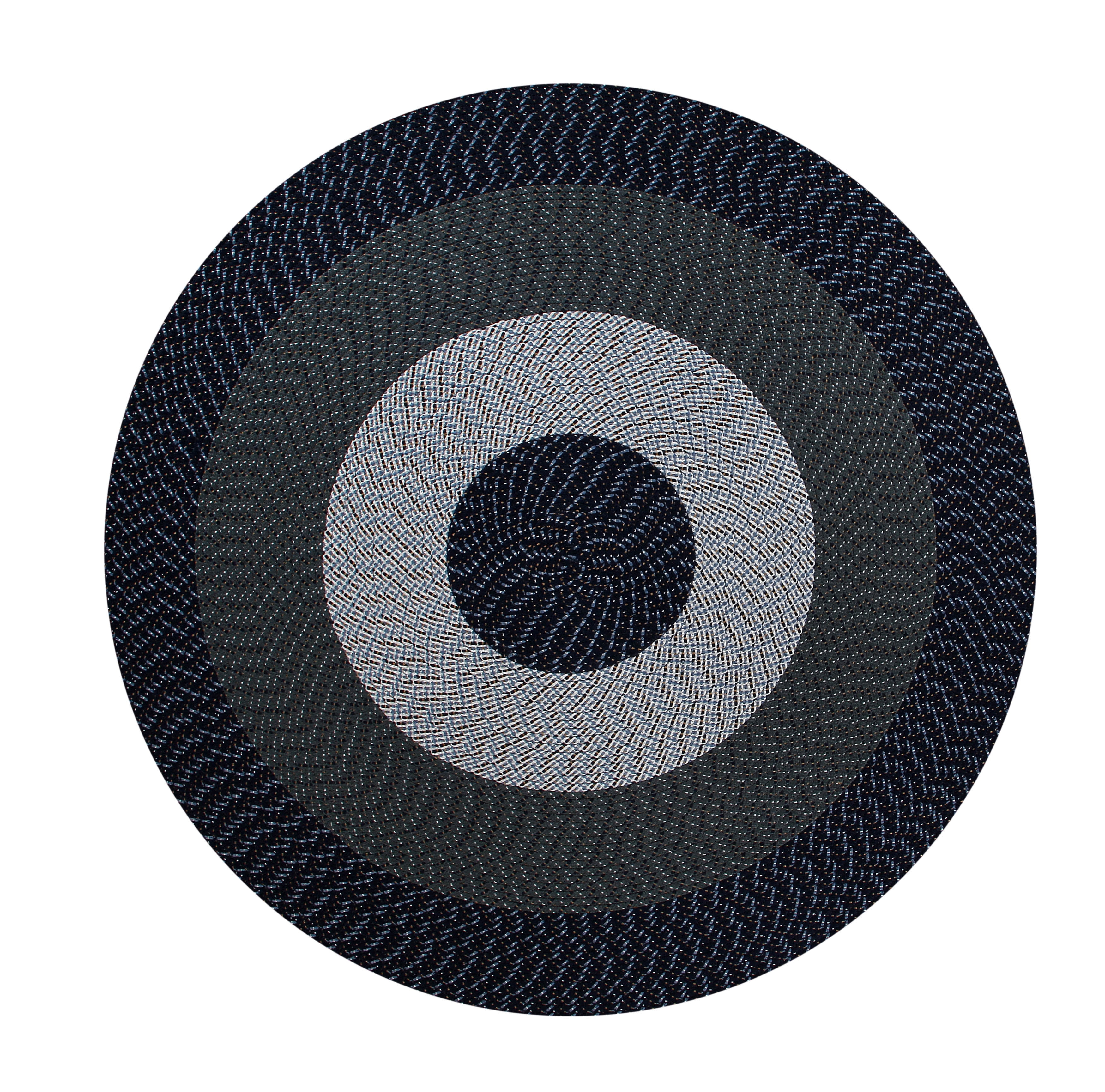 Better Trends Country Braided Rug 6' Round Dark Blue Striped Walmart