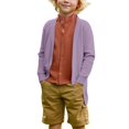 thumbnail image 3 of Girls Open Front Cardigan Cable Knit Cardigans Long Sleeve Casual Kid Button down Solid Thick Chunky Sweater Coat with Pocket, 3 of 8